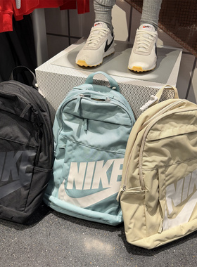正品Nike耐克经典大logo双肩背包男女学生轻便百搭休闲书包DD0559