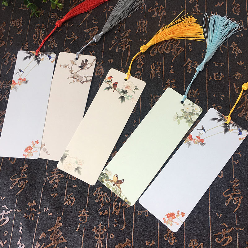 水墨国画空白书签纸质制作创意古典中国风学生diy手绘留言卡自制