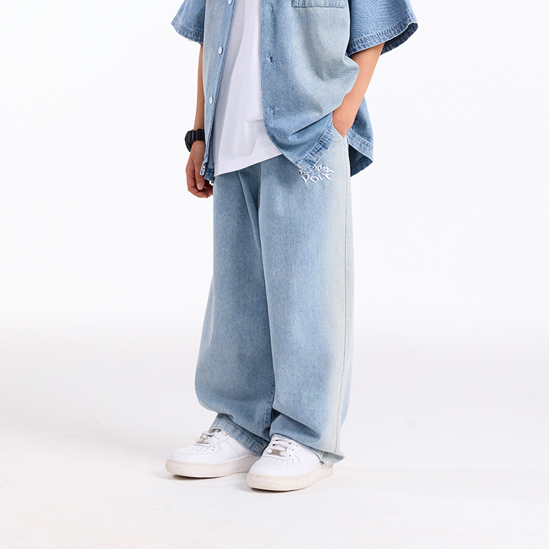 MEGAVOLT薄款夏水洗蓝街舞牛仔裤