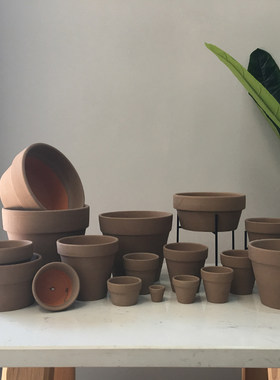马卡龙北欧风格办公室红陶花盆