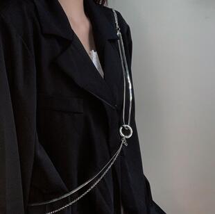 金属链条斜跨腰链男女嘻哈朋克街头休闲亮光蛇骨链腰带背带配饰