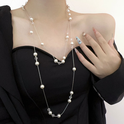 法式优雅满天星珍珠串珠项链女