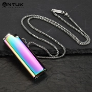 NYUK Enuqi bic j3 thật mạ vàng thương hiệu thủy triều nhẹ hơn vỏ bộ vòng cổ mặt dây chuyền hip hop vòng cổ - Bật lửa