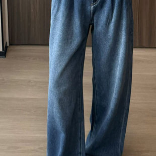 慵懒感N01 早秋百搭休闲时尚 重磅牛货早秋新款 直筒阔腿女士牛仔裤