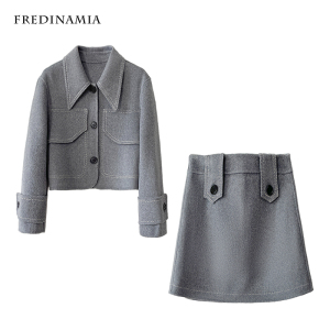 菲迪米亚/FERDINAMIA 双面羊毛秋冬今年流行两件套裙小香风套装