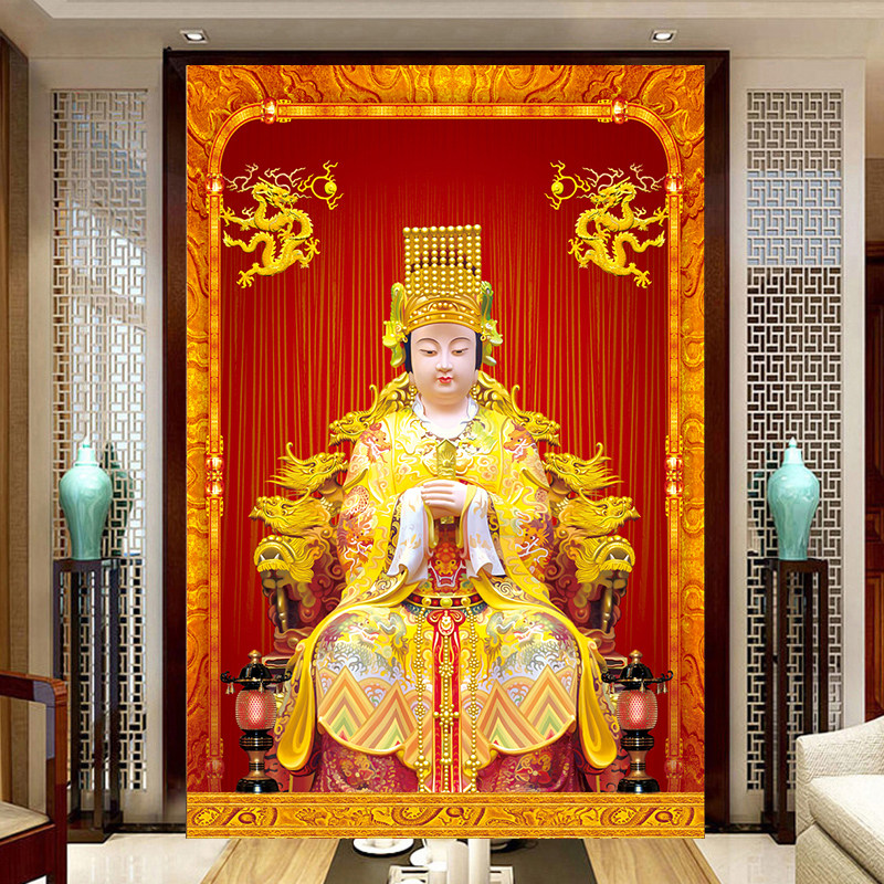 钻石画满钻客厅2018海神妈祖娘娘神像天后人物新款点钻贴砖十字绣