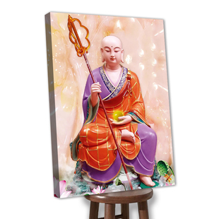 绷框钻石画非成品满钻绷好内框自己贴地藏王菩萨客厅免装裱竖版5d