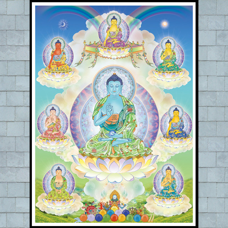 琉璃光药师七佛如来佛像钻石画