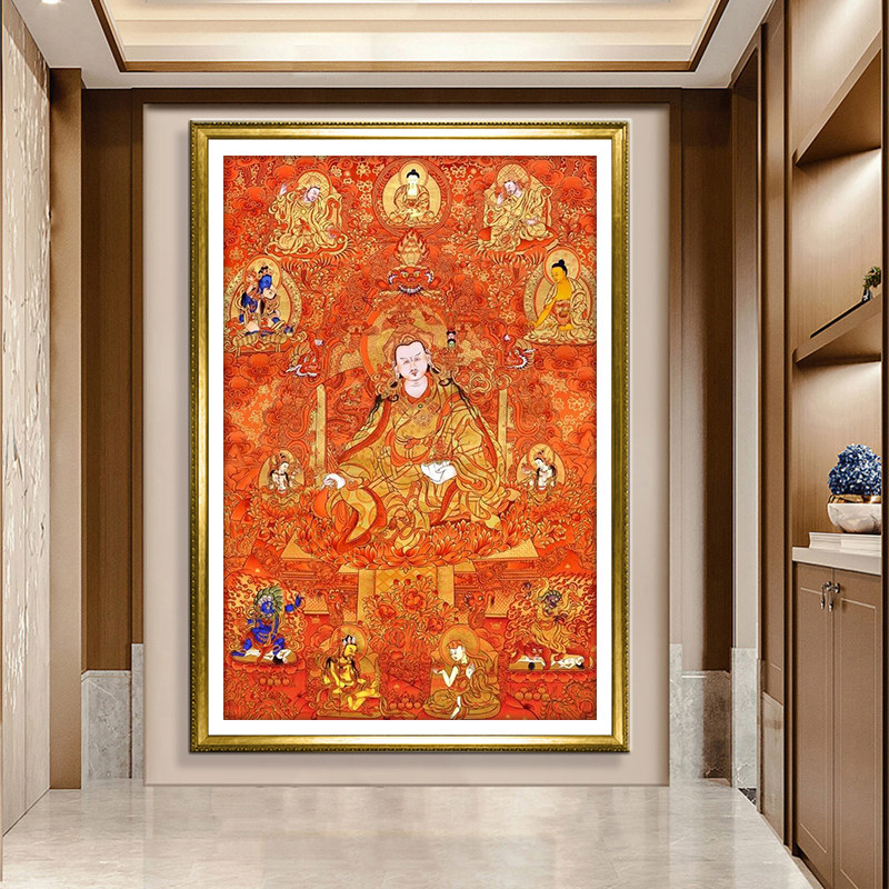 钻石画满钻唐卡玄关客厅贴钻十字绣线绣莲花生大师大士全佛图