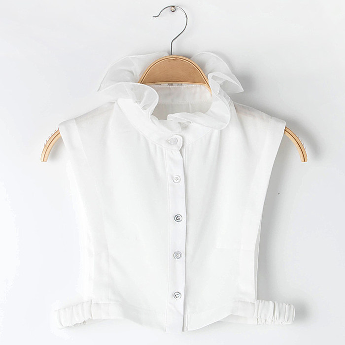 韩版衬衫假领子女百搭雪纺衬衣领毛衣装饰领不规则荷叶花边假衣领