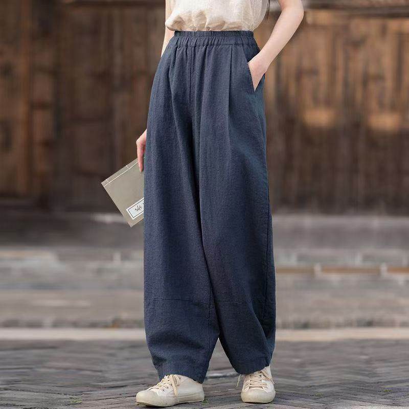 夏季棉麻休闲裤女裤薄款文艺复古阔腿裤百搭显瘦香蕉裤休闲长裤子,女装/女士精品,休闲裤,淘宝优惠券,粉丝福利购,淘宝优惠卷