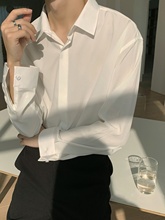 春秋高级感垂感男生白衬衫长袖2024新款少年感夏天正装休闲干净潮