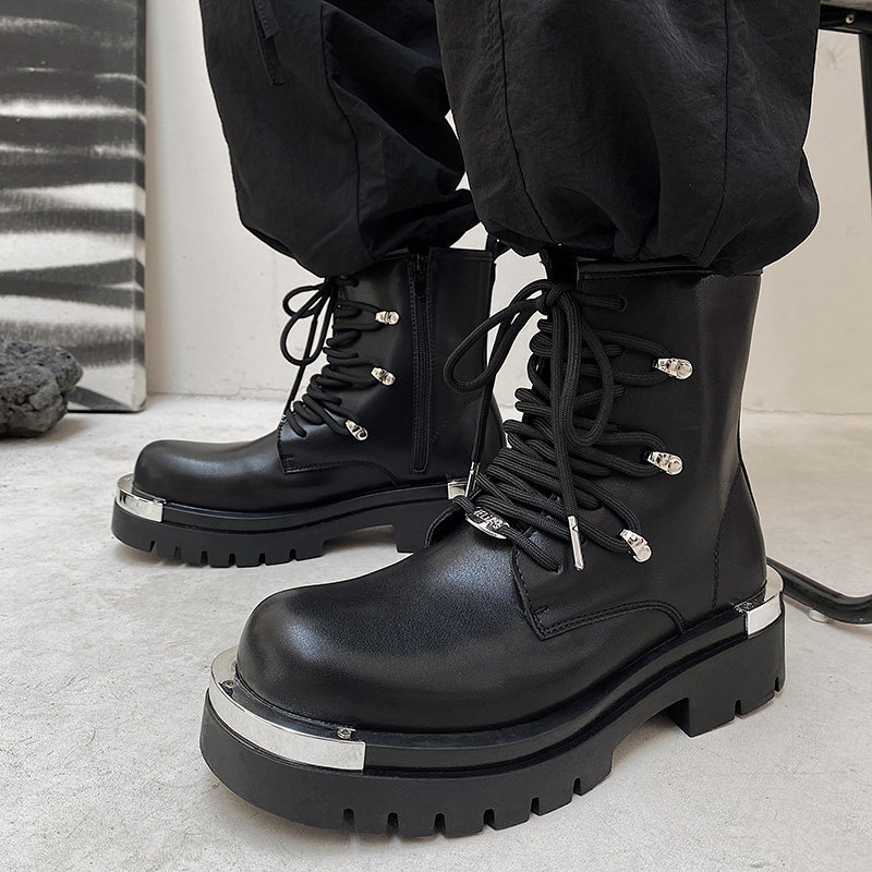 高级感铁头侧拉链马丁靴男通勤大头机车靴B253-9035-P120，男鞋马丁靴，星座814A（原电商B253）