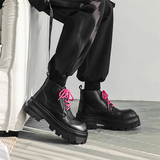 马丁靴男黑色厚底增高英伦风工装短靴中帮发型师靴9155-P115，男鞋马丁靴，星座814A（原电商B253）