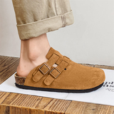 勃肯鞋男真皮包头半拖鞋情侣一脚蹬拖鞋软木外穿博肯鞋9501-P125，男鞋拖鞋，星座814A（原电商B253）