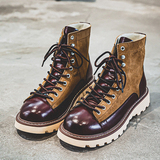 阿美咔叽美式工装靴男复古户外靴英伦短靴马丁靴B253-9079-P125，男鞋马丁靴，星座814A（原电商B253）