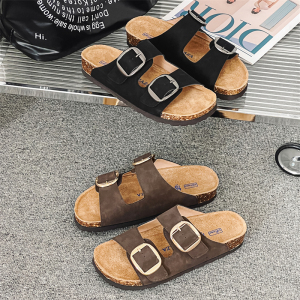 夏季新款凉鞋情侣小众搭扣软底外穿拖鞋一脚蹬懒人鞋9505-P120图片