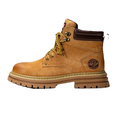 美式马丁靴男真皮大黄靴英伦复古中帮防滑工装B253-8165-P135，男鞋马丁靴，星座814A（原电商B253）