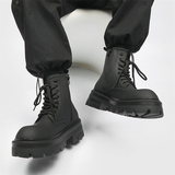 美式复古炭黑烟筒靴男英伦厚底高级感机车马丁靴B253-9556-P115，男鞋马丁靴，星座814A（原电商B253）