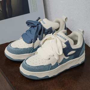 小众设计牛仔蓝拼接面包鞋男女百搭休闲运动板鞋B253-YD731-P148图片