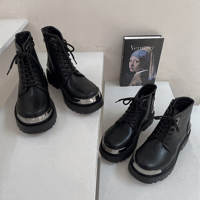 高级感情侣马丁靴男小众通勤铁头侧拉链机车皮靴-B253-9029-P110，男鞋马丁靴，星座814A（原电商B253）