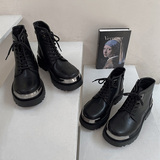 高级感情侣马丁靴男小众通勤铁头侧拉链机车皮靴-B253-9029-P110，男鞋马丁靴，星座814A（原电商B253）