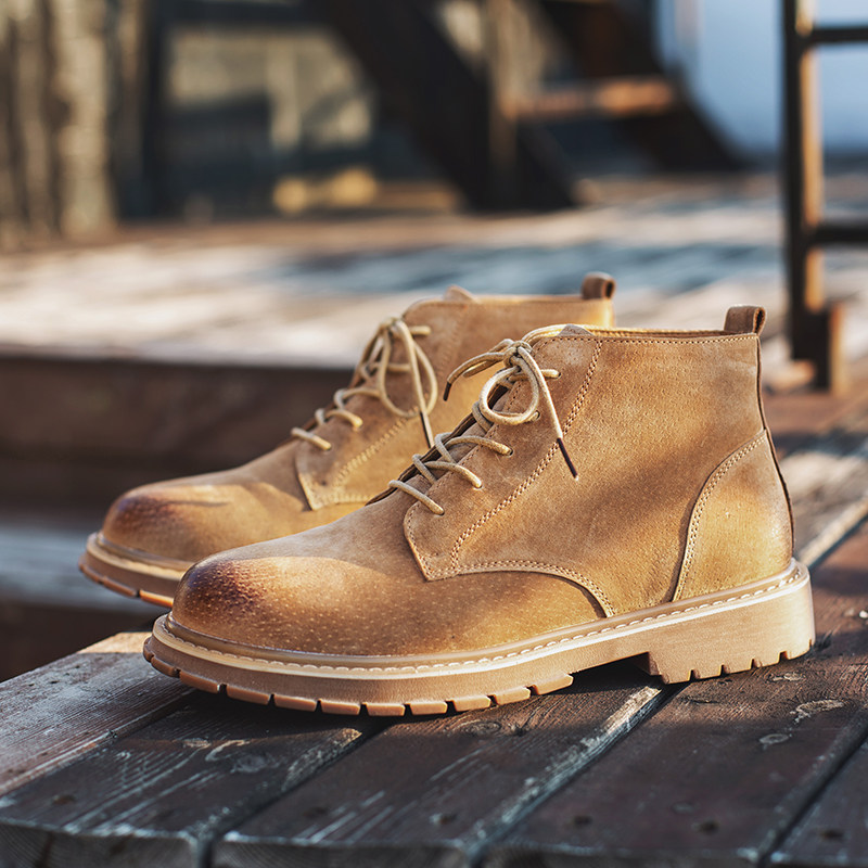 复古英伦街头马丁靴男美式工装沙漠机车短靴B253-9282-P115，男鞋马丁靴，星座814A（原电商B253）