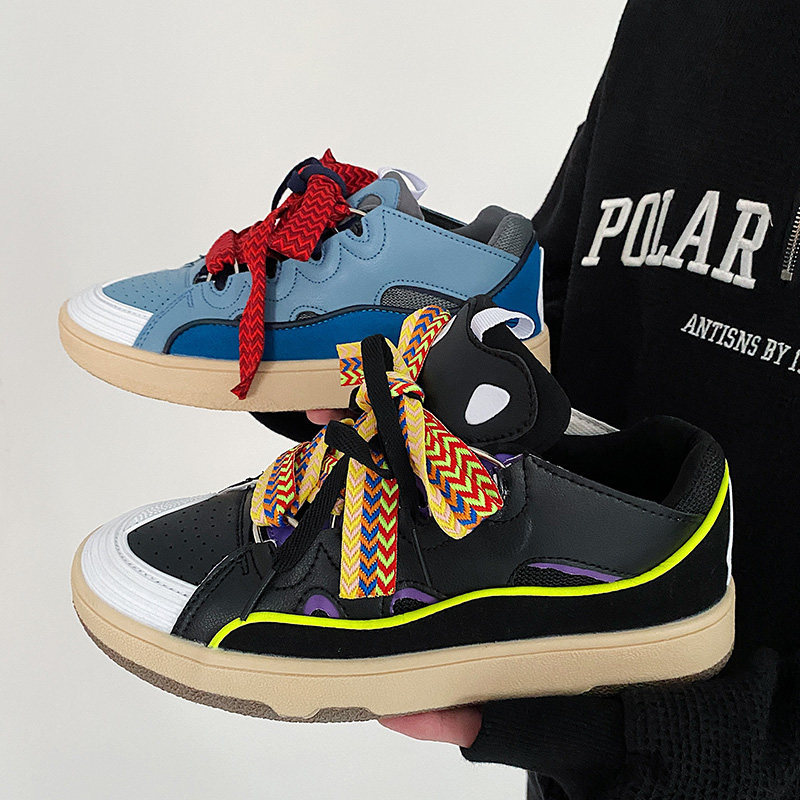小众彩色编织带设计感低帮板鞋男厚底高街老爹鞋B253-Y521-P78，男鞋休闲鞋，星座814A（原电商B253）