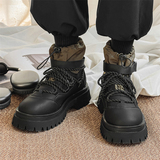 户外登山工装靴雪地棉靴男加绒厚底增高鞋机能马丁靴-YD7721-P125，男鞋马丁靴，星座814A（原电商B253）