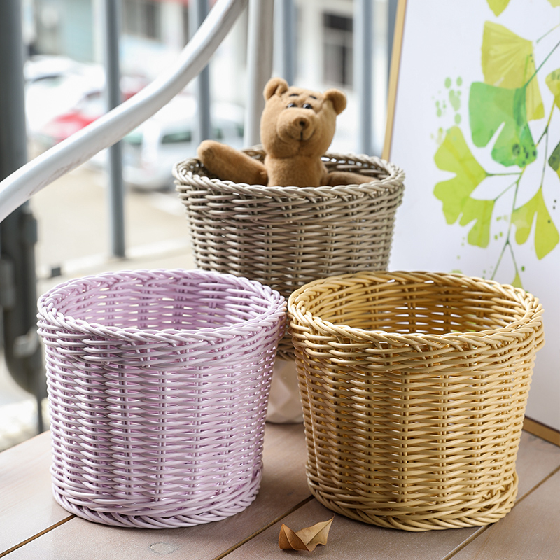 仿藤编遥控器储物筐墙上壁挂篮