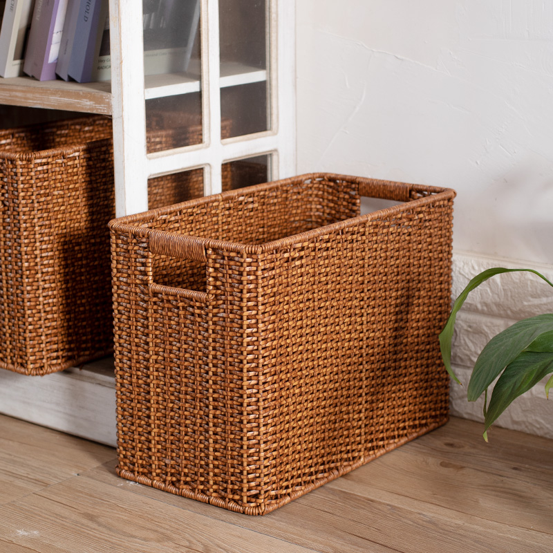 家好点仿藤编织橱柜收纳筐长方形