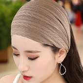 宽边发带薄款 护额女外出运动洗脸遮白发头饰遮盖头巾头套发箍发卡