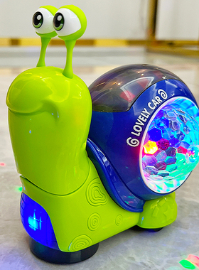 儿童发光小蜗牛3岁宝宝男女孩早教益智婴儿0一12个月音乐电动玩具