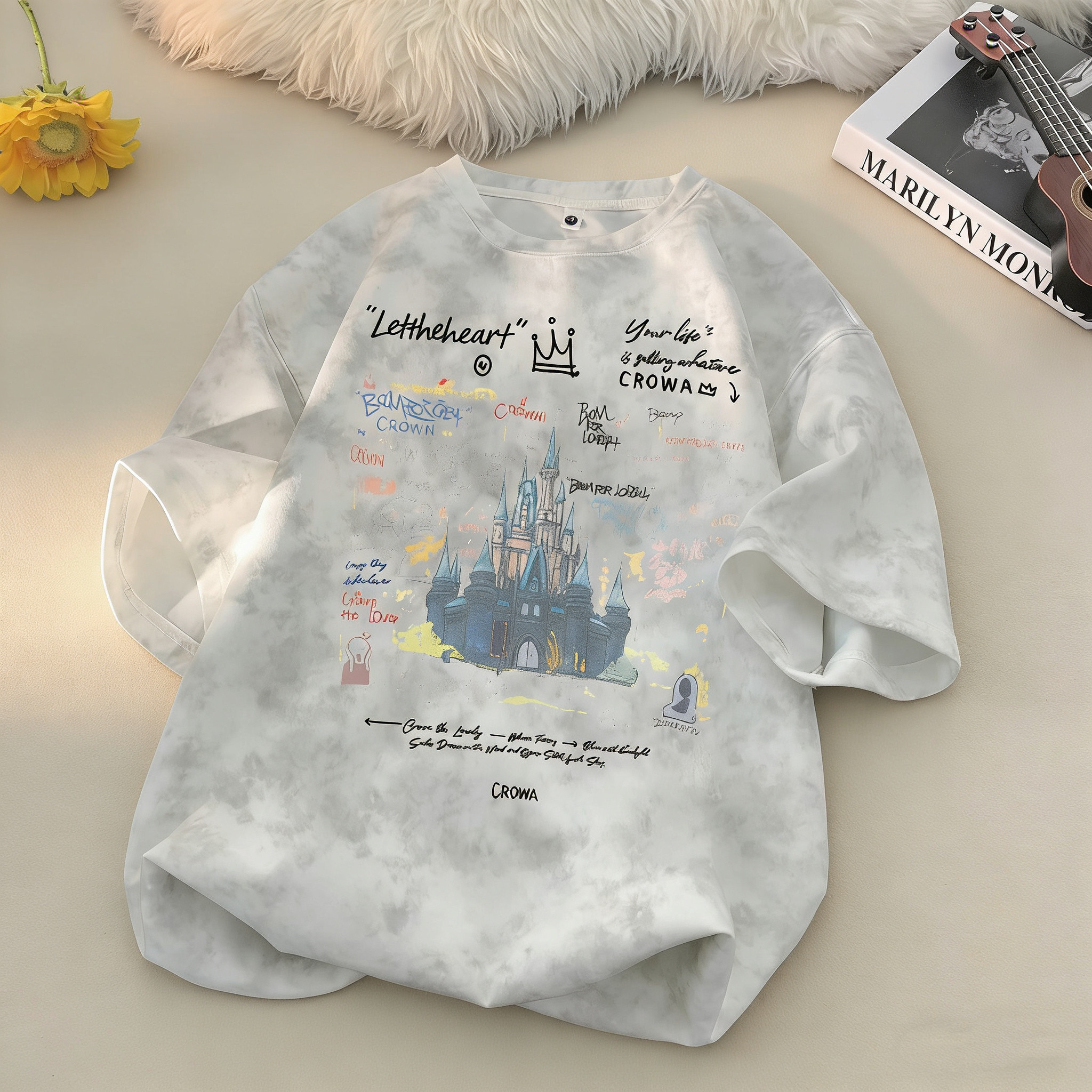 扎染重磅美式短袖t恤男女同款2026夏季新款潮牌潮流圆领宽松上衣