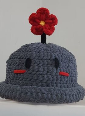 华晨宇火星黑煤球帽子秋冬毛线手工编织diy材料包可爱火星帽子