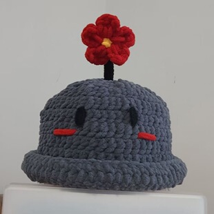 华晨宇火星黑煤球帽子秋冬毛线手工编织diy材料包可爱火星帽子