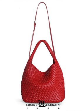 【Losing Bargain】原创菜篮子编织手提斜挎两用手编包男女