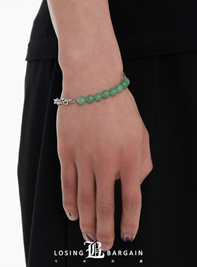 【Losing Bargain 】2021SS复古轻奢小众设计绿色天然石拼接手链