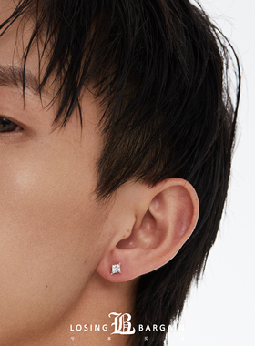 【Losing Bargain 】2020SS 小众极简风设计款百搭六芒星钻石耳钉