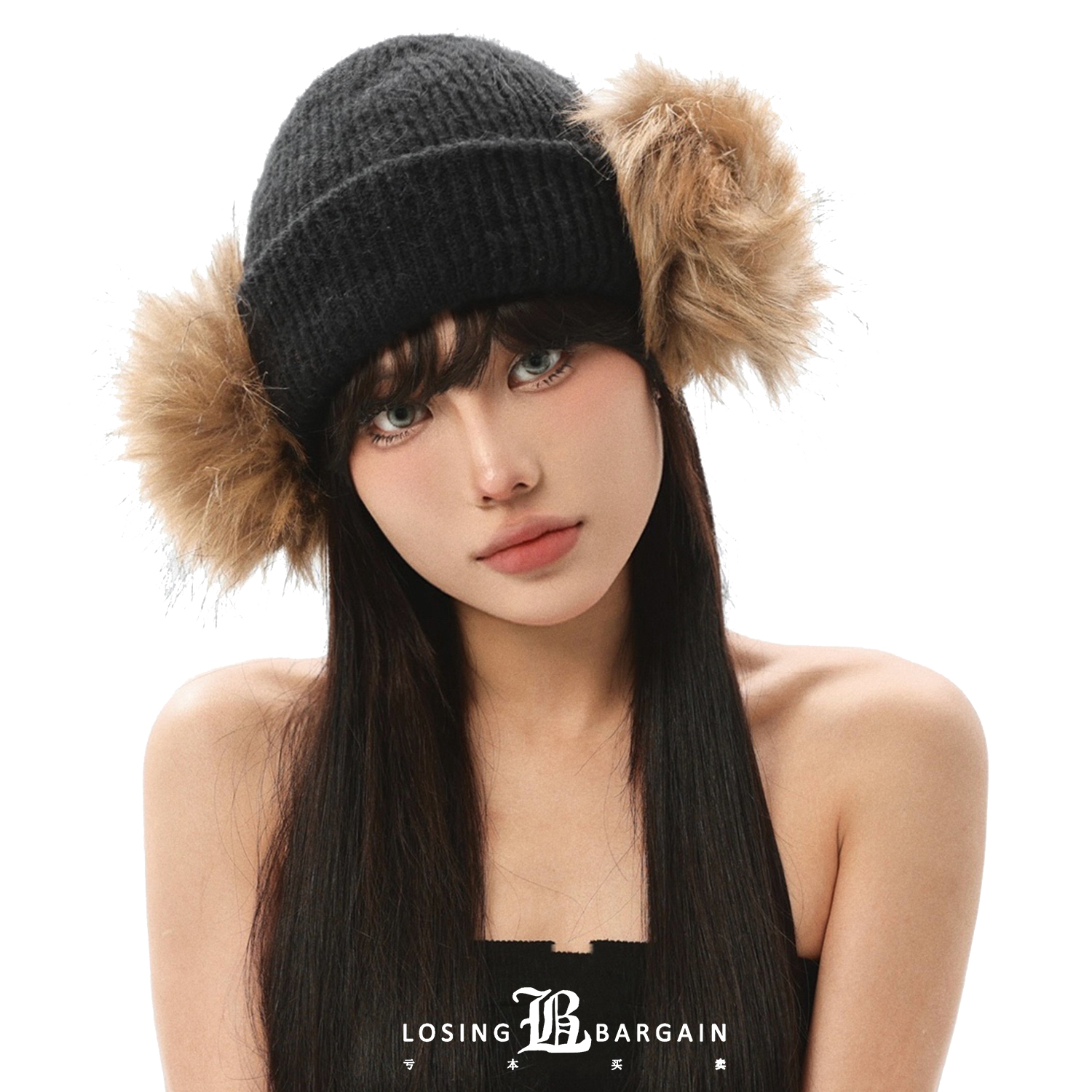 LosingBargain冬季新款绒毛耳罩