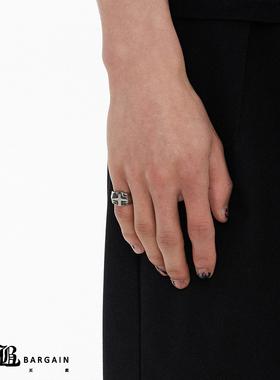 【Losing Bargain】2021SS原创流行窄面条纹十字架戒指