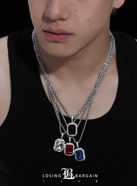 【Losing Bargain】基础百搭叠搭锆石切面宝石项链 超闪超百搭