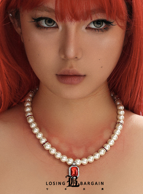 【Losing Bargain】原创方宝石珍珠爆闪锆石百搭小众叠戴项链男女