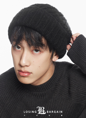 【Losing Bargain】基础针织粗线堆堆帽简约百搭大头围显脸小男女