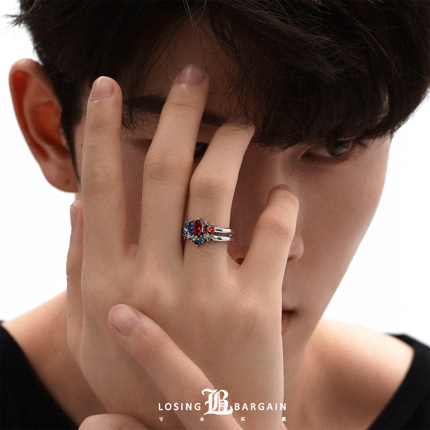 LosingBargain宝石戒指开口戒