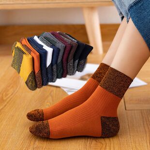 袜子女春秋季中筒袜纯棉2024新款爆款简约大码春秋耐磨女士长筒袜