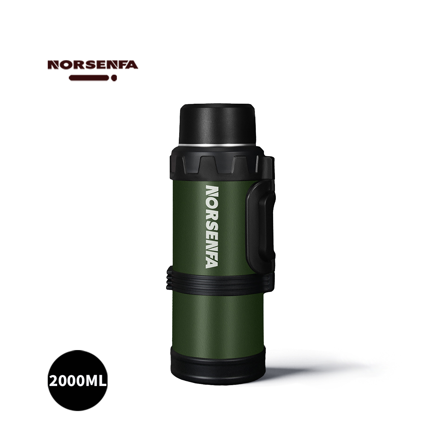 NORSENFA户外旅行保温壶不锈钢超大容量折叠手柄一键出水垂钓露营