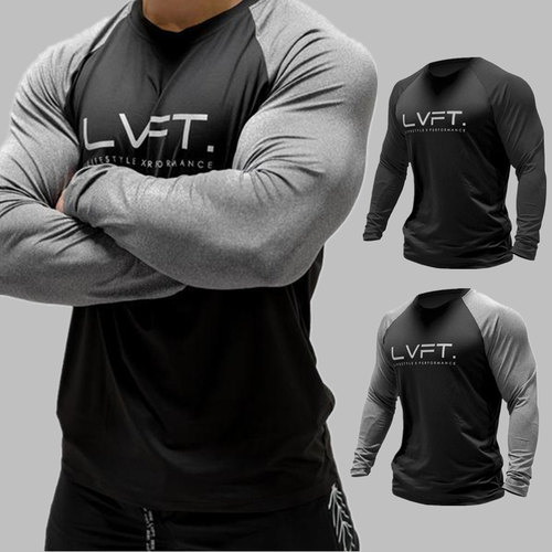 新款运动紧身衣长袖肌肉撸铁