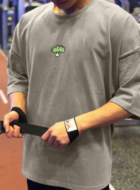 运动短袖男T恤夏季宽松器械健身撸铁狗兄弟弹力透气肌肉潮牌大码