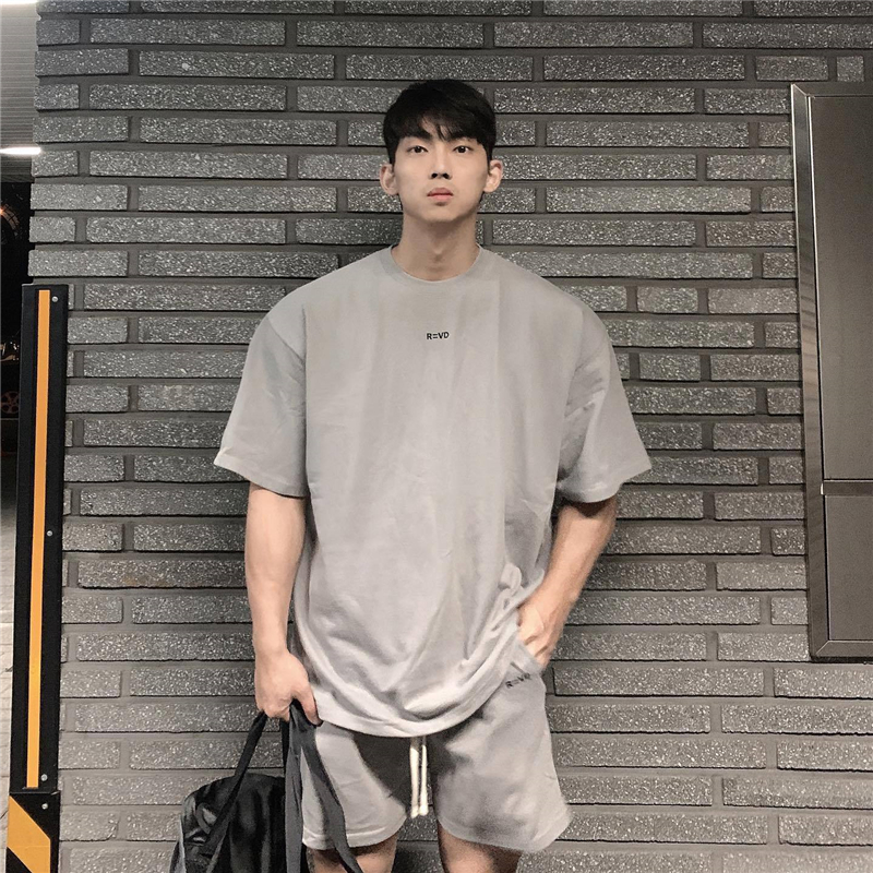 短袖透气男宽松棉运动健身肌肉